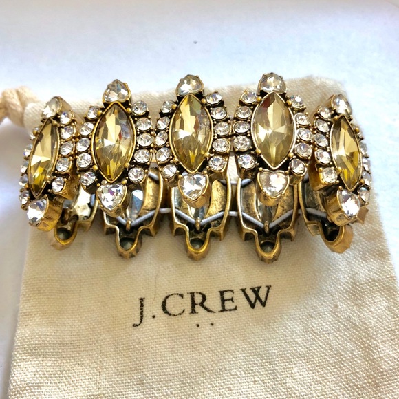 NWT J. Crew Crystal Statement Bracelet Stretch - Picture 3 of 7